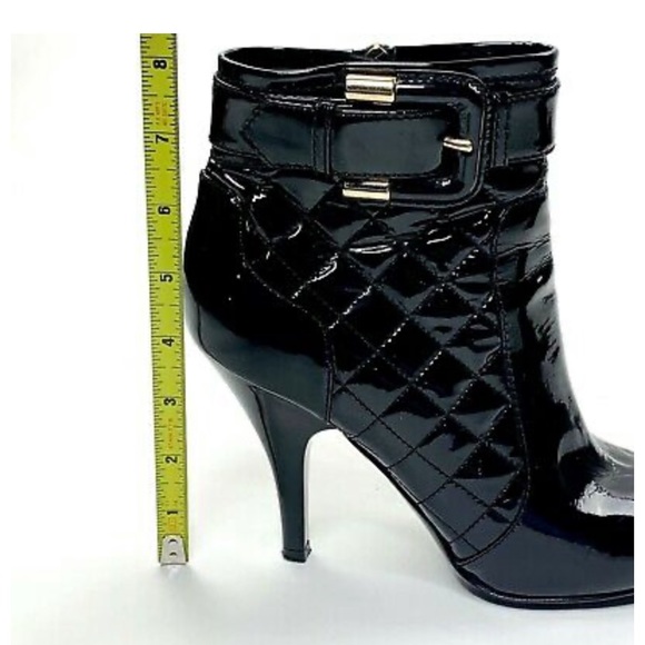 BURBERRY Black Quilted Patent Leather Ankle Boots - Picture 7 of 11